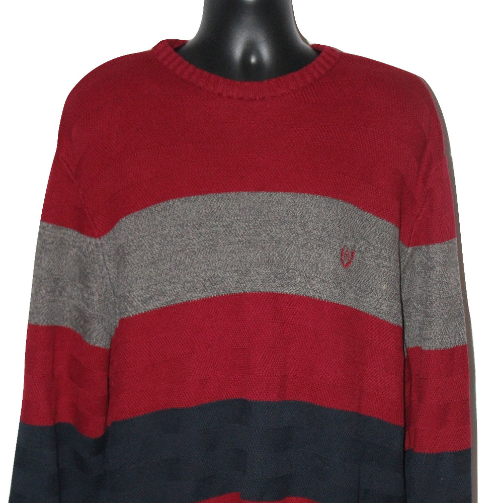 Chap Ralph Lauren Sweater XL Gray Maroon Navy